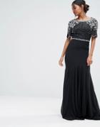 Virgos Lounge Embellished Fishtail Maxi Dress - Black