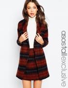 Asos Tall Co-ord Brushed Check Jacket - Check