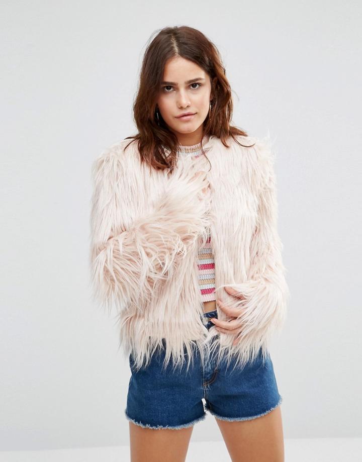 Raga The Minx Fur Coat - Pink