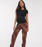 Asos Design Maternity Soft Peg Pants In Leopard Print