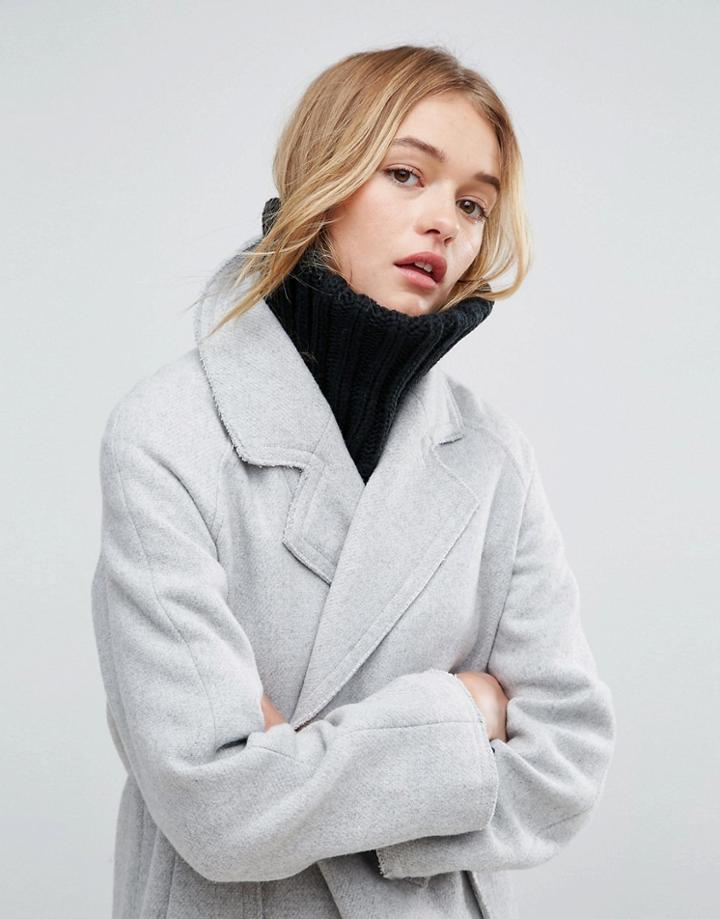 Asos Funnel Neck Infinity Scarf - Black
