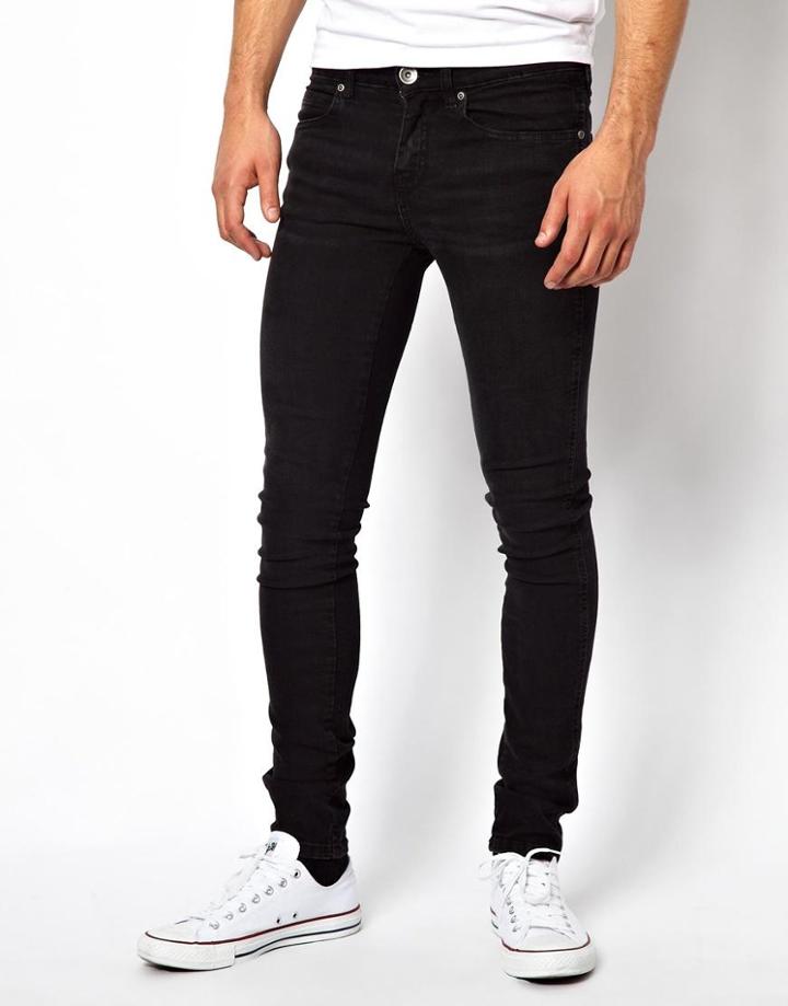 Dr Denim Snap Skinny Jeans In Black Used