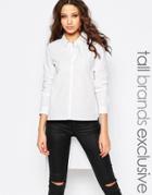 Y.a.s Tall Tailored Shirt With Stepped Hem - White
