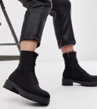 Simmi London Exclusive Tae Black Lace Up Flat Boots