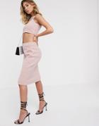 Asos Design Two-piece Knitted Pencil Skirt-pink