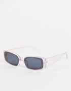 Aj Morgan Slim Line Rectangle Lens Sunglasses In Pink
