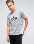 Alpha Industries T-shirt With Logo In Regular Fit Gray Heather - Gray