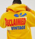 Reclaimed Vintage Inspired Oversized Hoodie With Supermarket Logo Print - Yellow