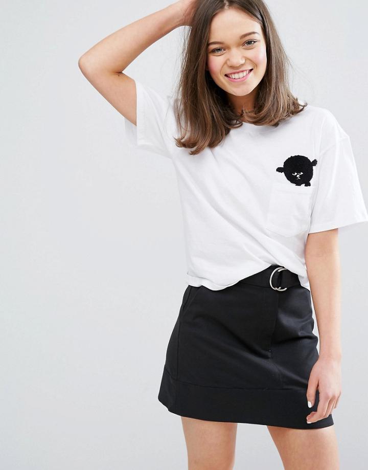 Monki Logo T-shirt - White