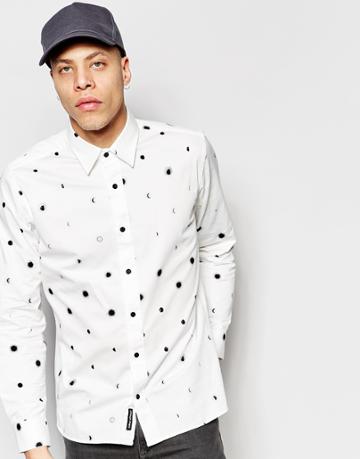 Cheap Monday Shirt Air Moon Dot Print In White - White