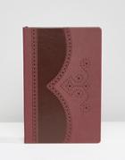 Ted Baker Brogue Notebook In Oxblood - Red