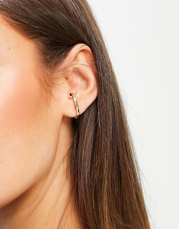 Asos Design T Bar Ear Cuffs In Gold Tone