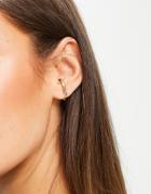 Asos Design T Bar Ear Cuffs In Gold Tone