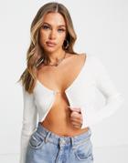 Trendyol Lightweight Knit Cardigan In Ecru-white