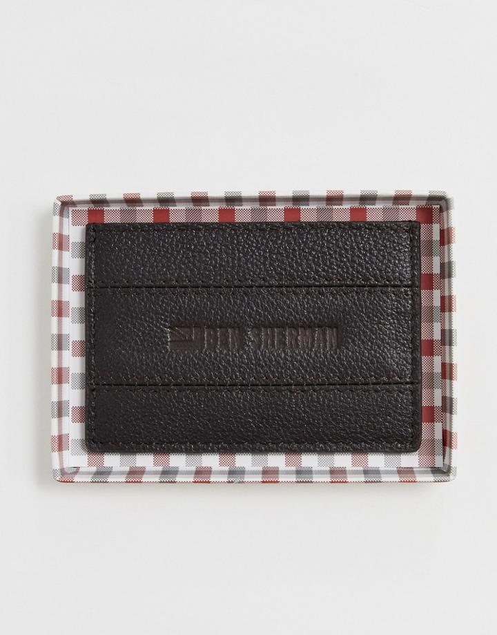 Ben Sherman Leather Card Holder In Brown - Brown