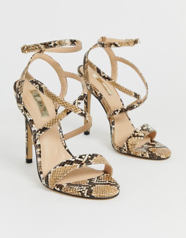 Office Hooria Snake Strappy Heeled Sandals - Multi