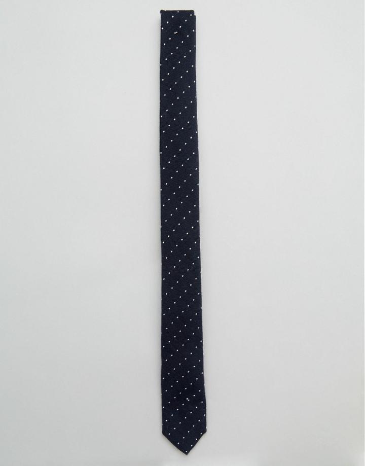 Noak Jaquard Spot Blade Tie - Navy