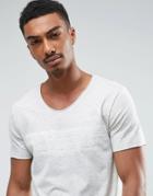 Selected Homme T-shirt With Scoop Neck And Graphic - Gray