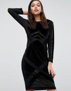 Kendall + Kylie Velvet Burnout Dress - Black