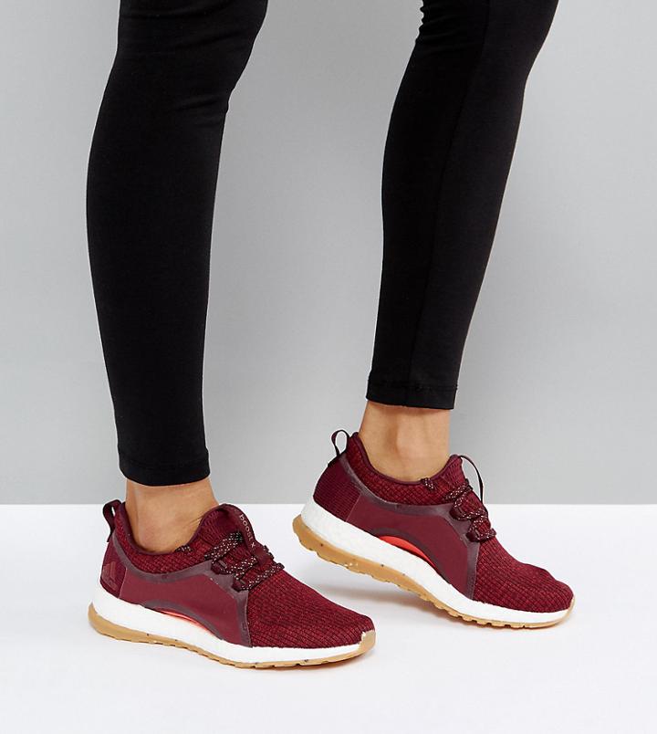 Adidas Training Pureboost X Sneakers In Burgundy - Multi