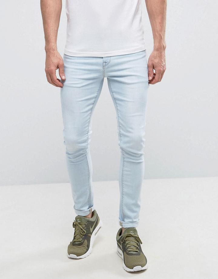 Asos Super Skinny Jeans In Bleach Blue - Blue