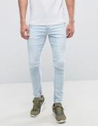 Asos Super Skinny Jeans In Bleach Blue - Blue