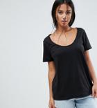 Asos Petite Boxy Scoop Neck T-shirt - Black