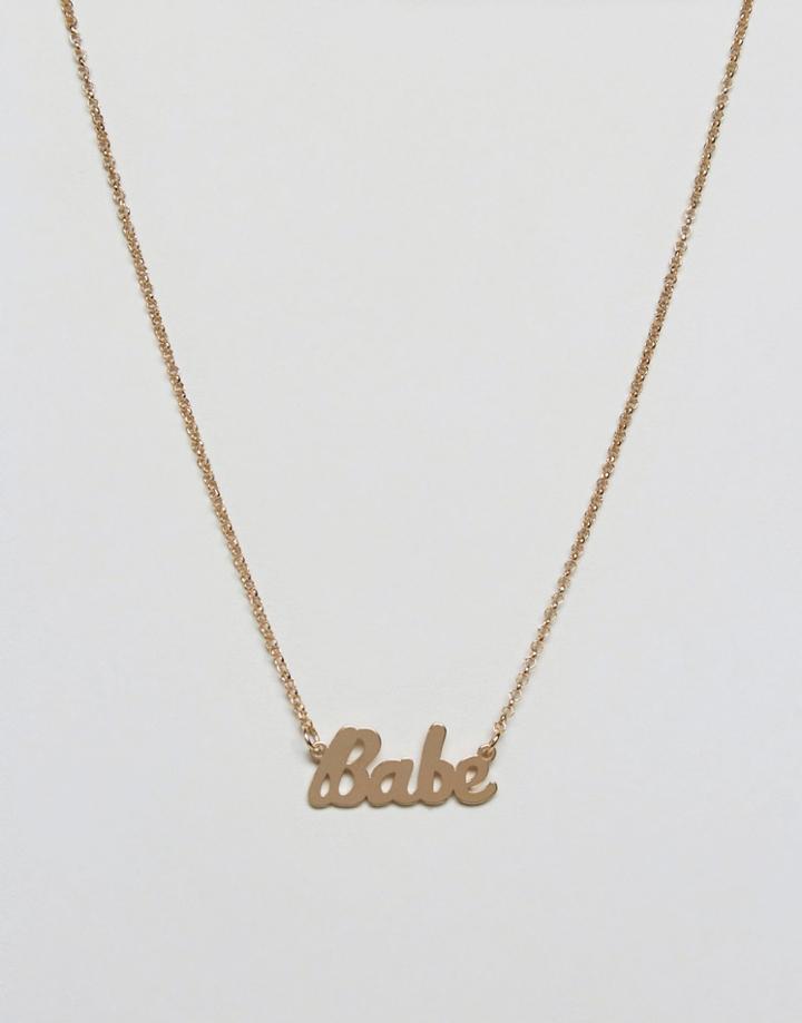 Skinnydip Slogan Necklace In Gold - Gold