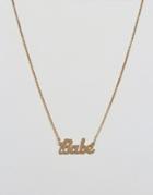 Skinnydip Slogan Necklace In Gold - Gold