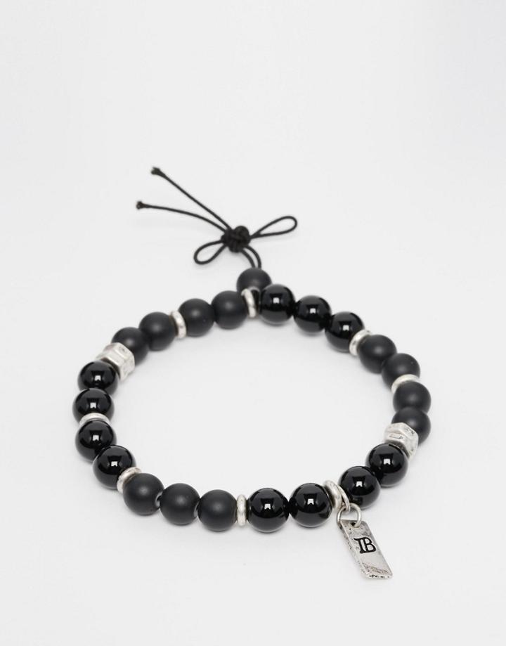 Icon Brand Beaded Bracelet In Black - Black