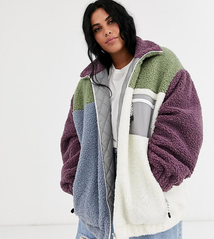 Asos Design Curve Patched Fleece Hero Jacket