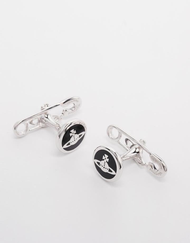 Vivienne Westwood Orb Safety Pin Cufflinks - Silver