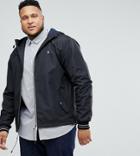 Original Penguin Plus Lightweight Poly Hooded Jacket In Black - Black