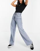 Only Hope Wide Leg Jeans With High Wasit In Light Blue-blues