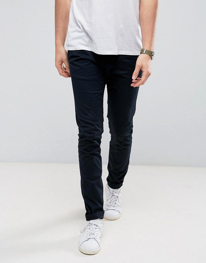 Solid Slim Fit Chinos With Stretch - Beige
