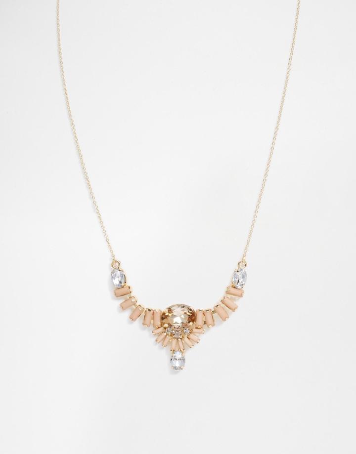 Neve & Eve Statement Jewel Necklace - Nude