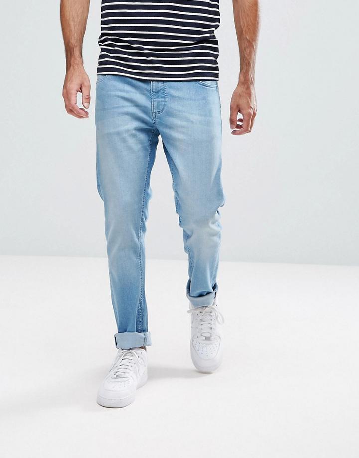 Ldn Dnm Skinny Jeans In Light Wash Indigo - Blue