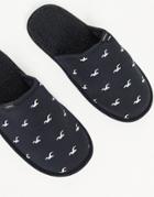 Hollister Slippers In Black With All Over Logo