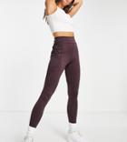 Asos 4505 Tall Icon Running Tie Waist Leggings With Pocket-purple