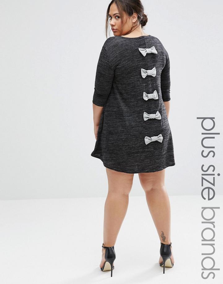 Praslin Plus Swing Dress With Bow Back - Black
