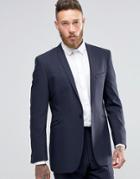 Hart Hollywood By Nick Hart Slim Suit Jacket In Flannel - Navy