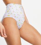 Asos Design Tall High Waist Bikini Bottom In Garden Floral Print-multi