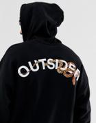 Asos Design Oversized Hoodie With Snake Print In Black