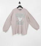 Reclaimed Vintage Inspired Unisex Oversized Sweatshirt In Washed Pink With Print