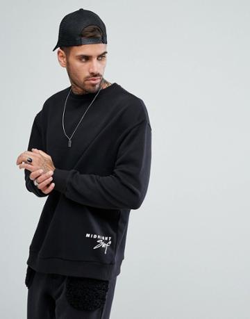 Midnight Surf Hem Logo Sweatshirt - Black