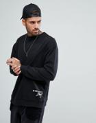 Midnight Surf Hem Logo Sweatshirt - Black