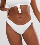 Peek & Beau Exclusive Scrunch High Leg Bikini Bottom In White - White