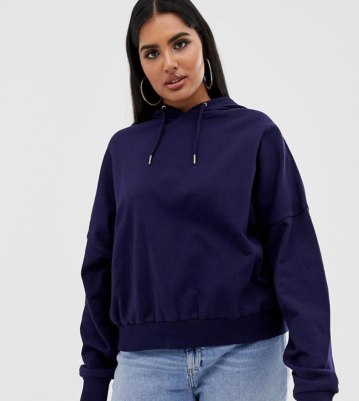 Asos Design Curve Oversized Hoodie In Navy