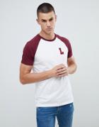 Burton Menswear Raglan T-shirt In Burgundy - Red