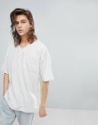 Fairplay Striped Baseball Shirt - White